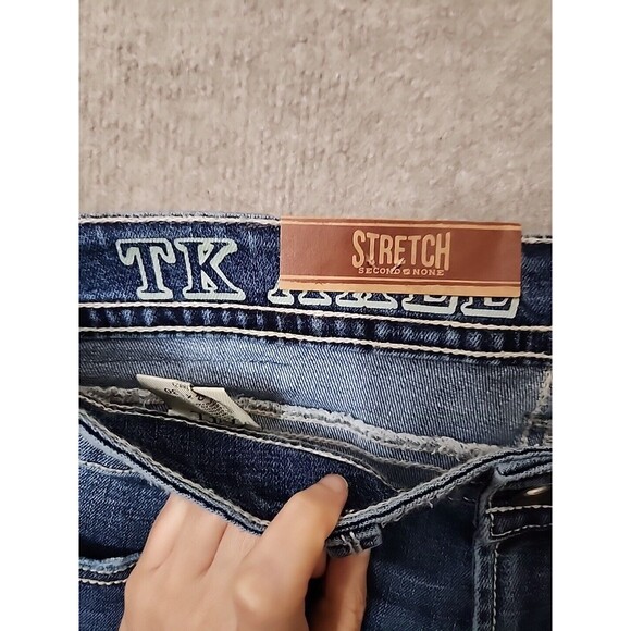 TK Axel Slim Bootcut Jeans Mens 32x30 Blue Medium Wash Stretch NEW - Picture 6 of 9